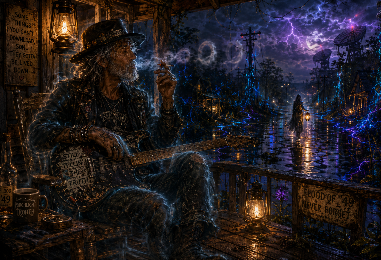 The Porchlight Prophet, ghost of the flood and narrator of the VOLTmarrow swamp tales
